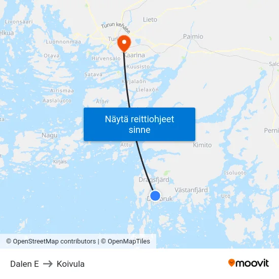 Dalen E to Koivula map