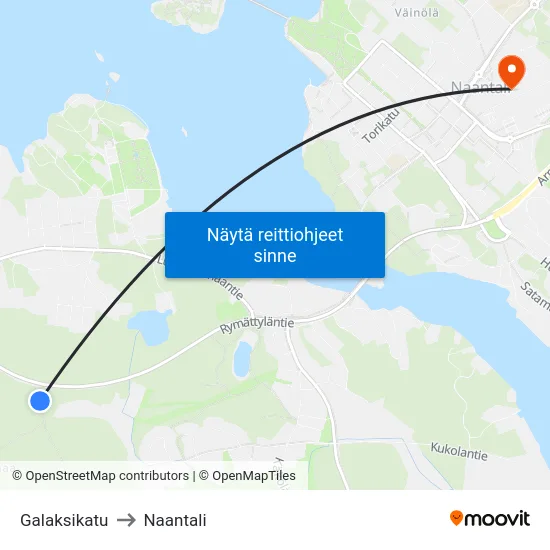 Galaksikatu to Naantali map