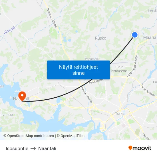 Isosuontie to Naantali map