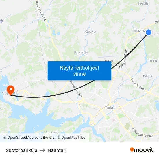Suotorpankuja to Naantali map