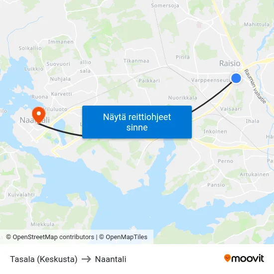 Tasala (Keskusta) to Naantali map