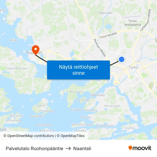 Palvelutalo Ruohonpääntie to Naantali map