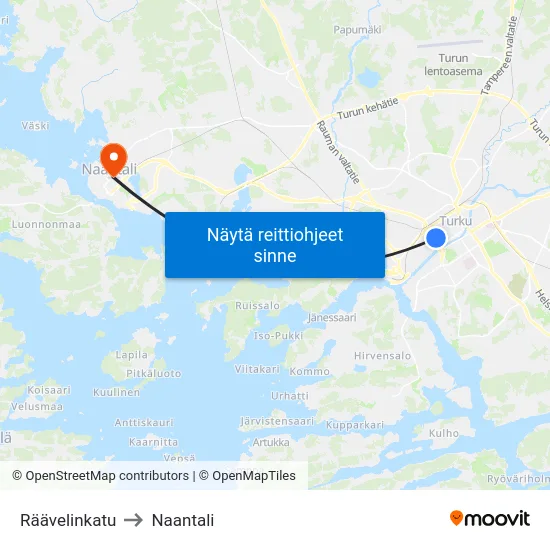 Räävelinkatu to Naantali map