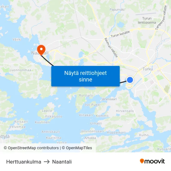 Herttuankulma to Naantali map