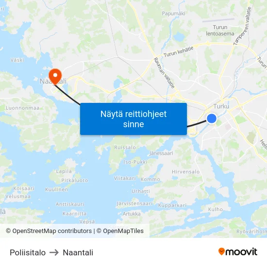 Poliisitalo to Naantali map