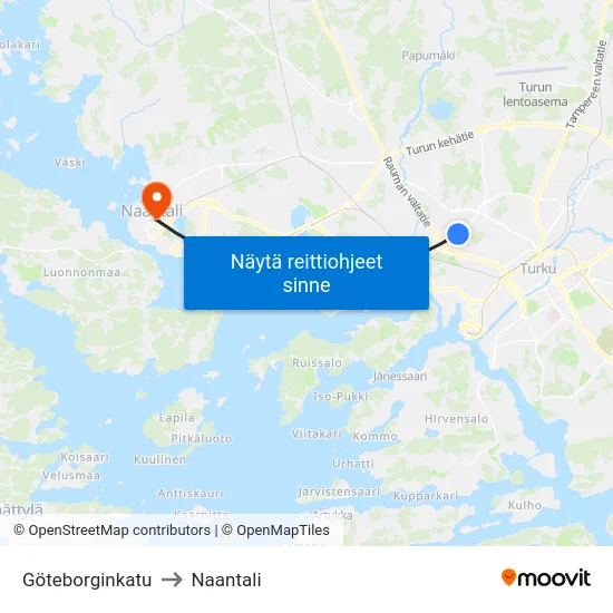 Göteborginkatu to Naantali map