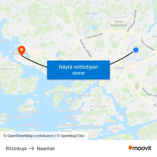 Ritzinkuja to Naantali map