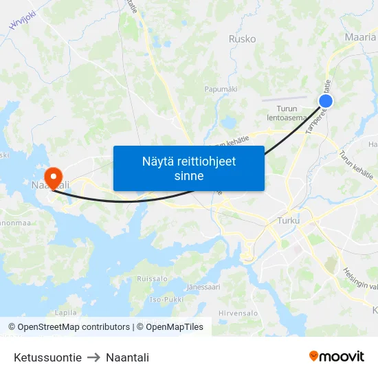 Ketussuontie to Naantali map