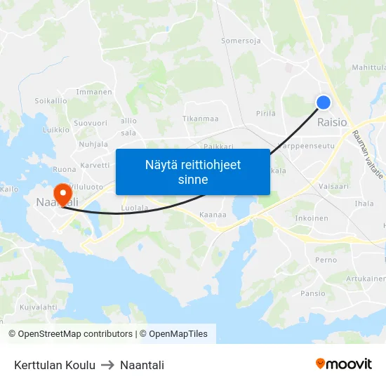 Kerttulan Koulu to Naantali map