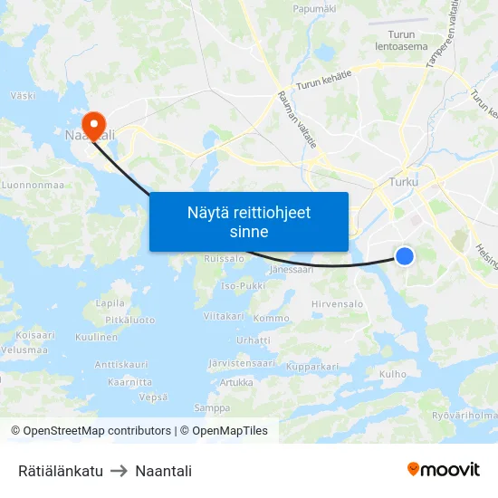Rätiälänkatu to Naantali map
