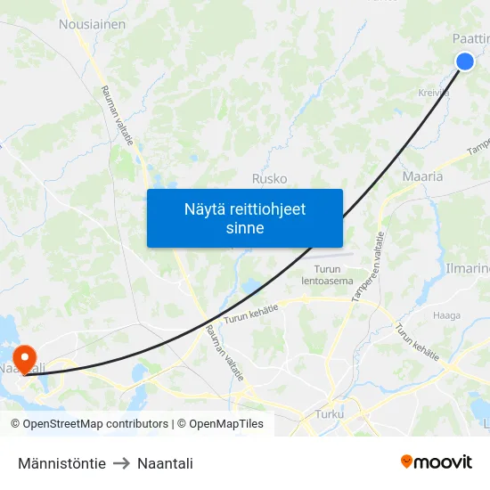 Männistöntie to Naantali map