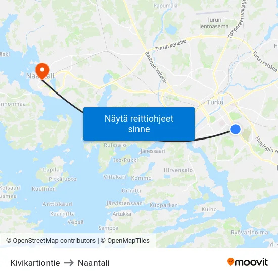 Kivikartiontie to Naantali map