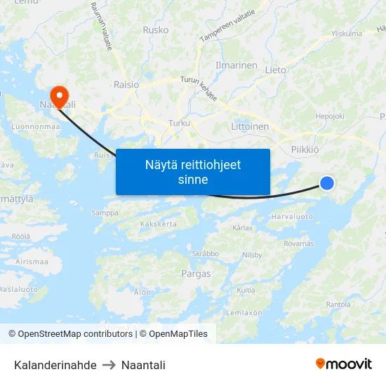 Kalanderinahde to Naantali map