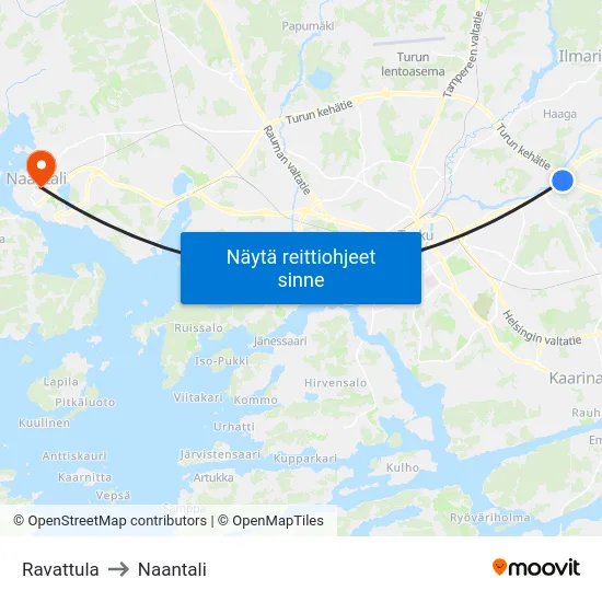 Ravattula to Naantali map