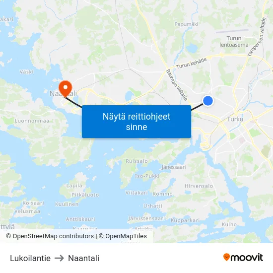 Lukoilantie to Naantali map