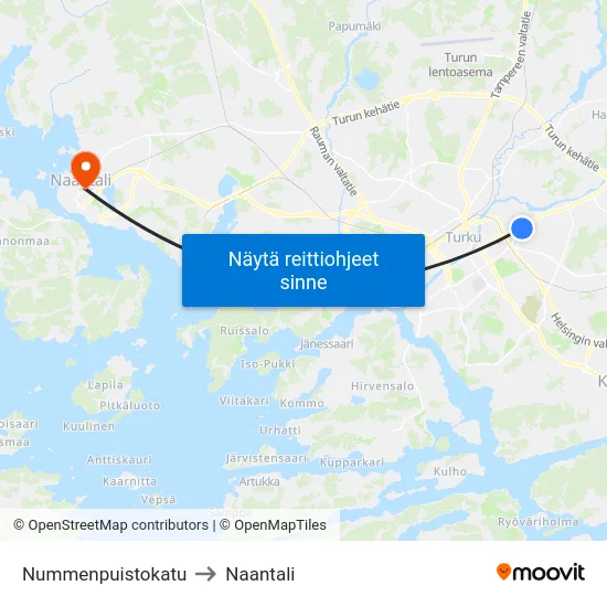 Nummenpuistokatu to Naantali map