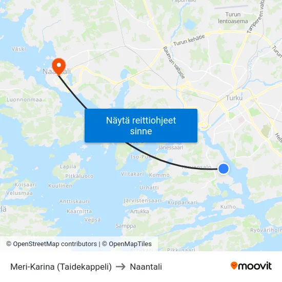 Meri-Karina (Taidekappeli) to Naantali map