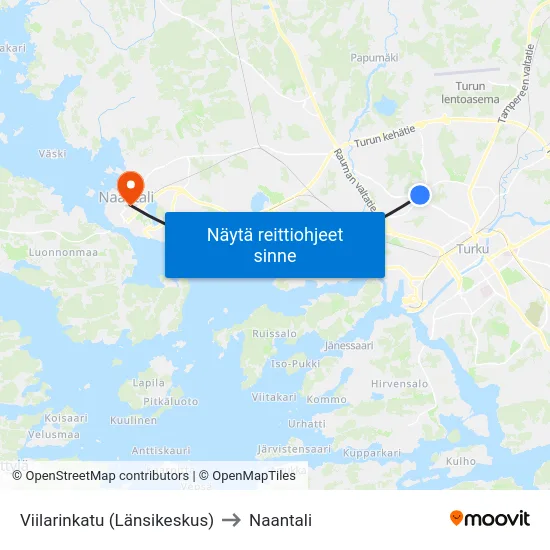 Viilarinkatu [Länsikeskus] to Naantali map