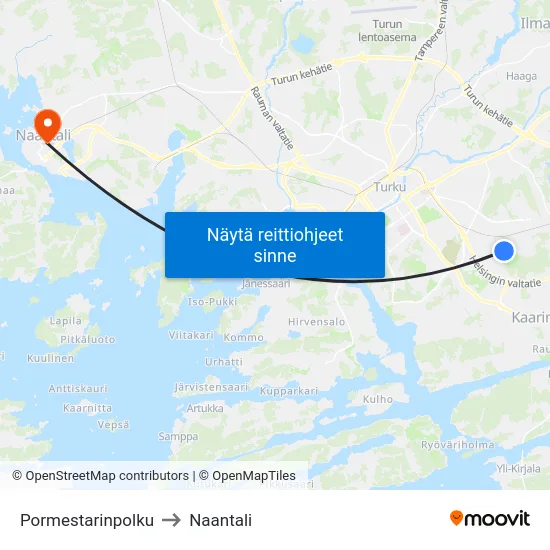 Pormestarinpolku to Naantali map
