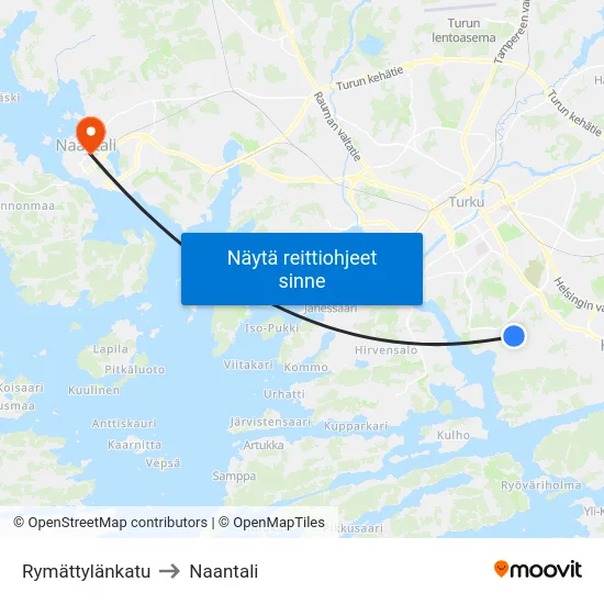 Rymättylänkatu to Naantali map