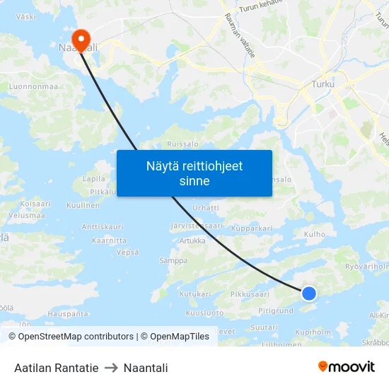 Aatilan Rantatie to Naantali map