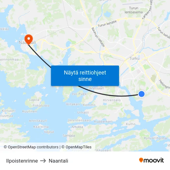 Ilpoistenrinne to Naantali map