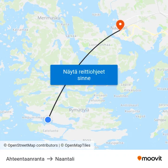Ahteentaanranta to Naantali map