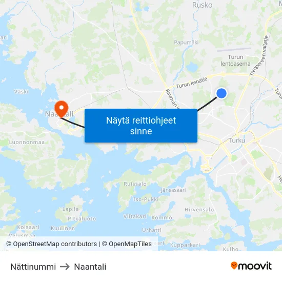 Nättinummi to Naantali map