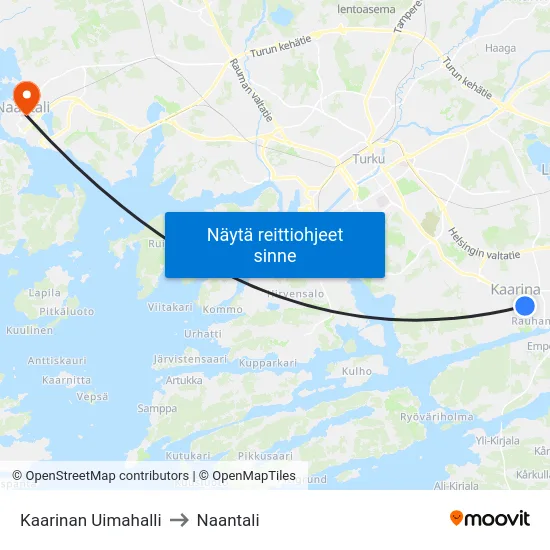 Kaarinan Uimahalli to Naantali map