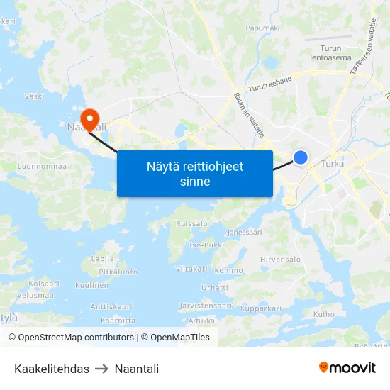 Kaakelitehdas to Naantali map