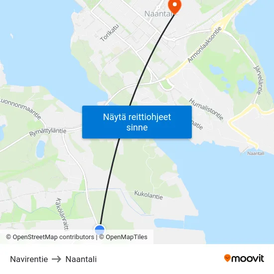 Navirentie to Naantali map