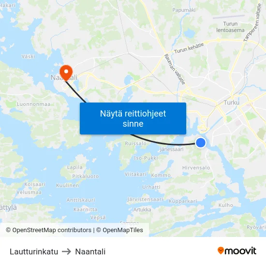 Lautturinkatu to Naantali map