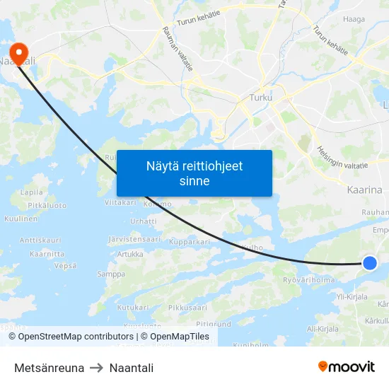 Metsänreuna to Naantali map