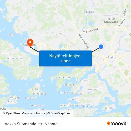 Vakka-Suomentie to Naantali map
