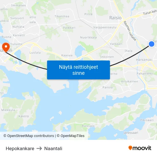 Hepokankare to Naantali map