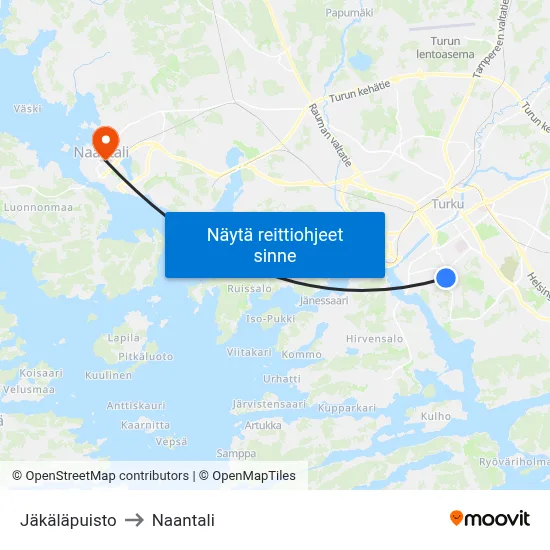 Jäkäläpuisto to Naantali map