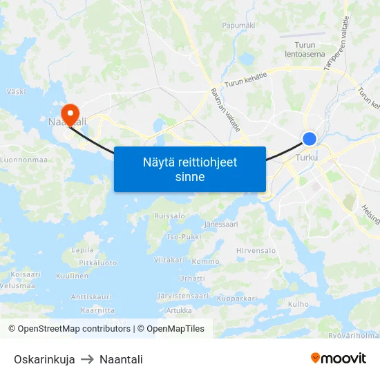 Oskarinkuja to Naantali map