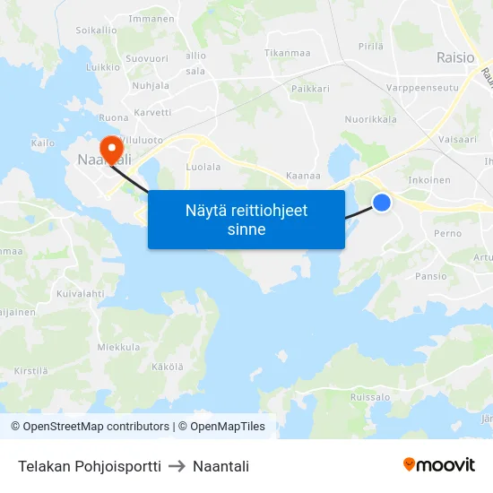 Telakan Pohjoisportti to Naantali map