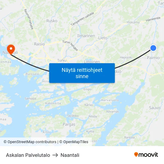 Askalan Palvelutalo to Naantali map