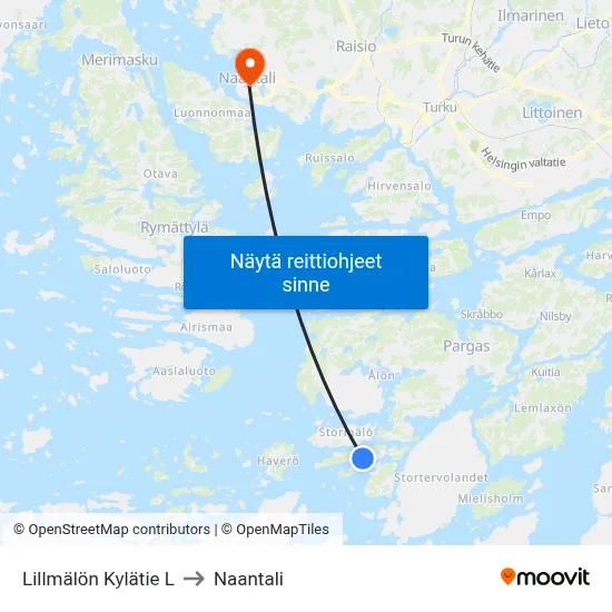 Lillmälön Kylätie L to Naantali map