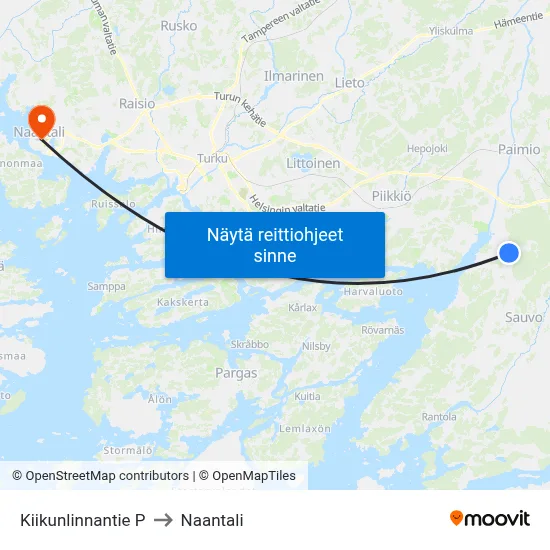Kiikunlinnantie P to Naantali map