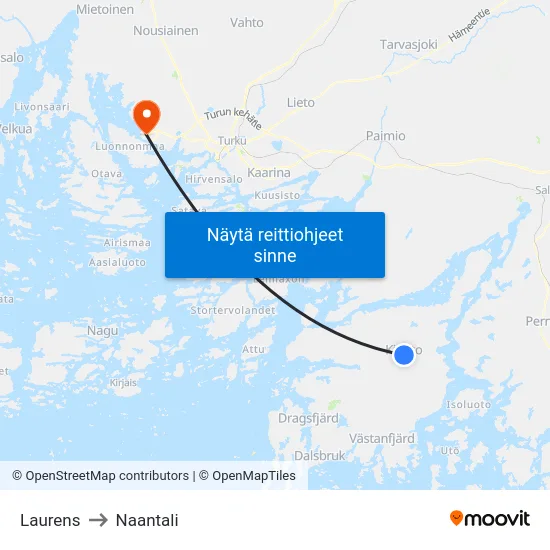 Laurens to Naantali map
