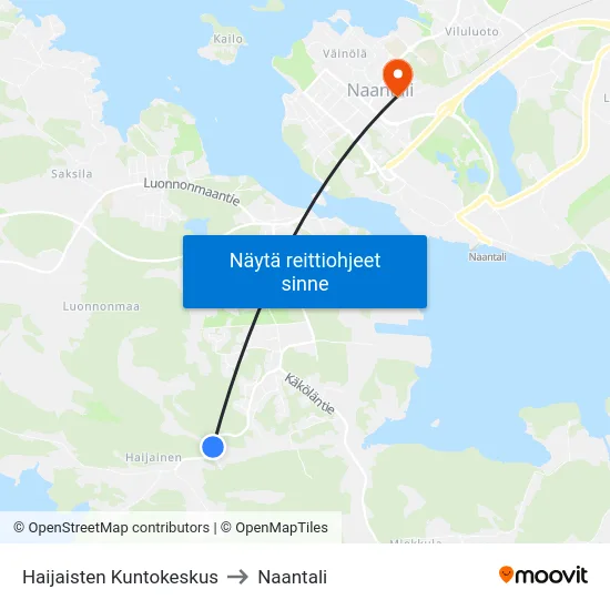 Haijaisten Kuntokeskus to Naantali map