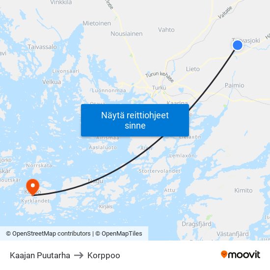 Kaajan Puutarha to Korppoo map