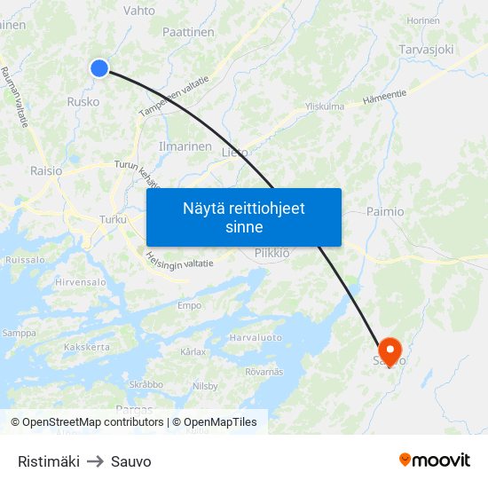 Ristimäki to Sauvo map