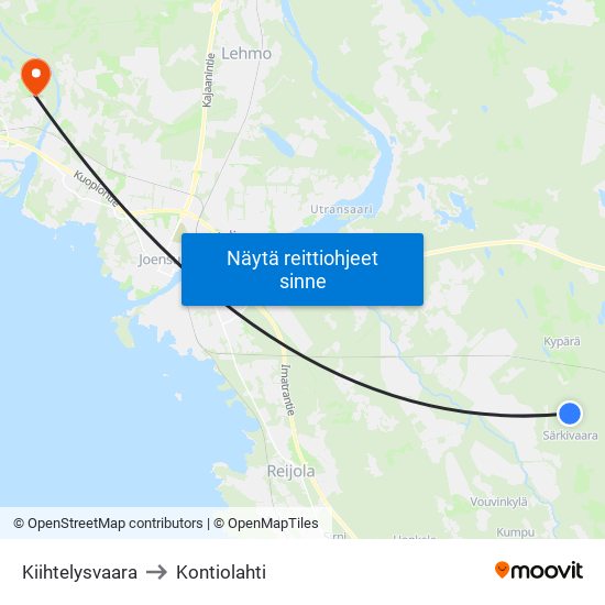 Kiihtelysvaara to Kontiolahti map