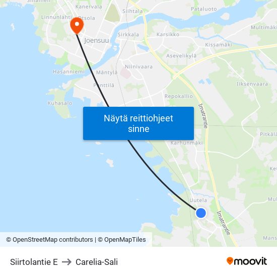 Siirtolantie E to Carelia-Sali map