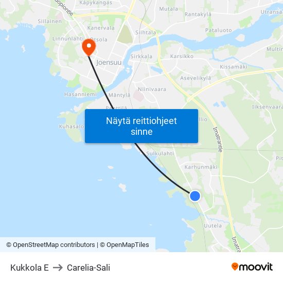 Kukkola E to Carelia-Sali map