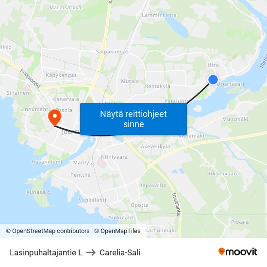 Lasinpuhaltajantie L to Carelia-Sali map