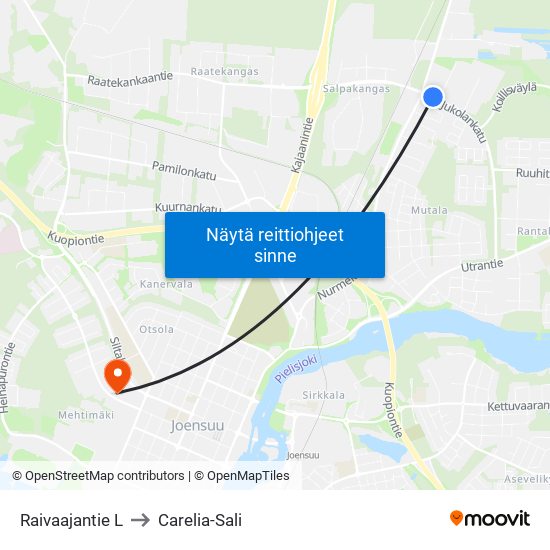 Raivaajantie L to Carelia-Sali map